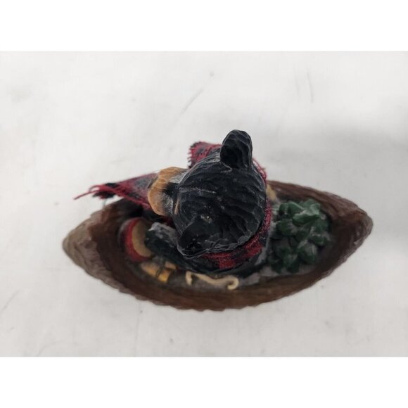 Vintage Youngs Holiday Christmas Tree Bear Canoe Sculpture Figurine Resin Decor - Picture 3 of 9